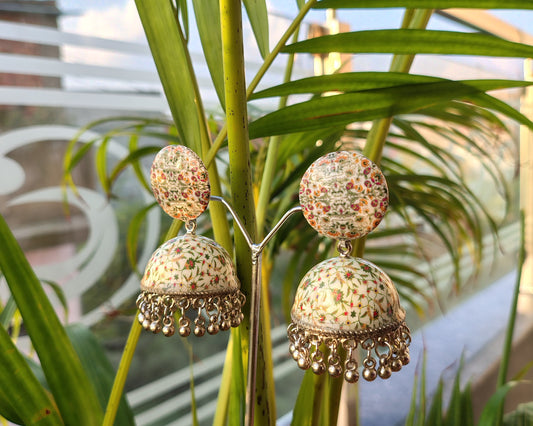 beautiful printed jhumkas