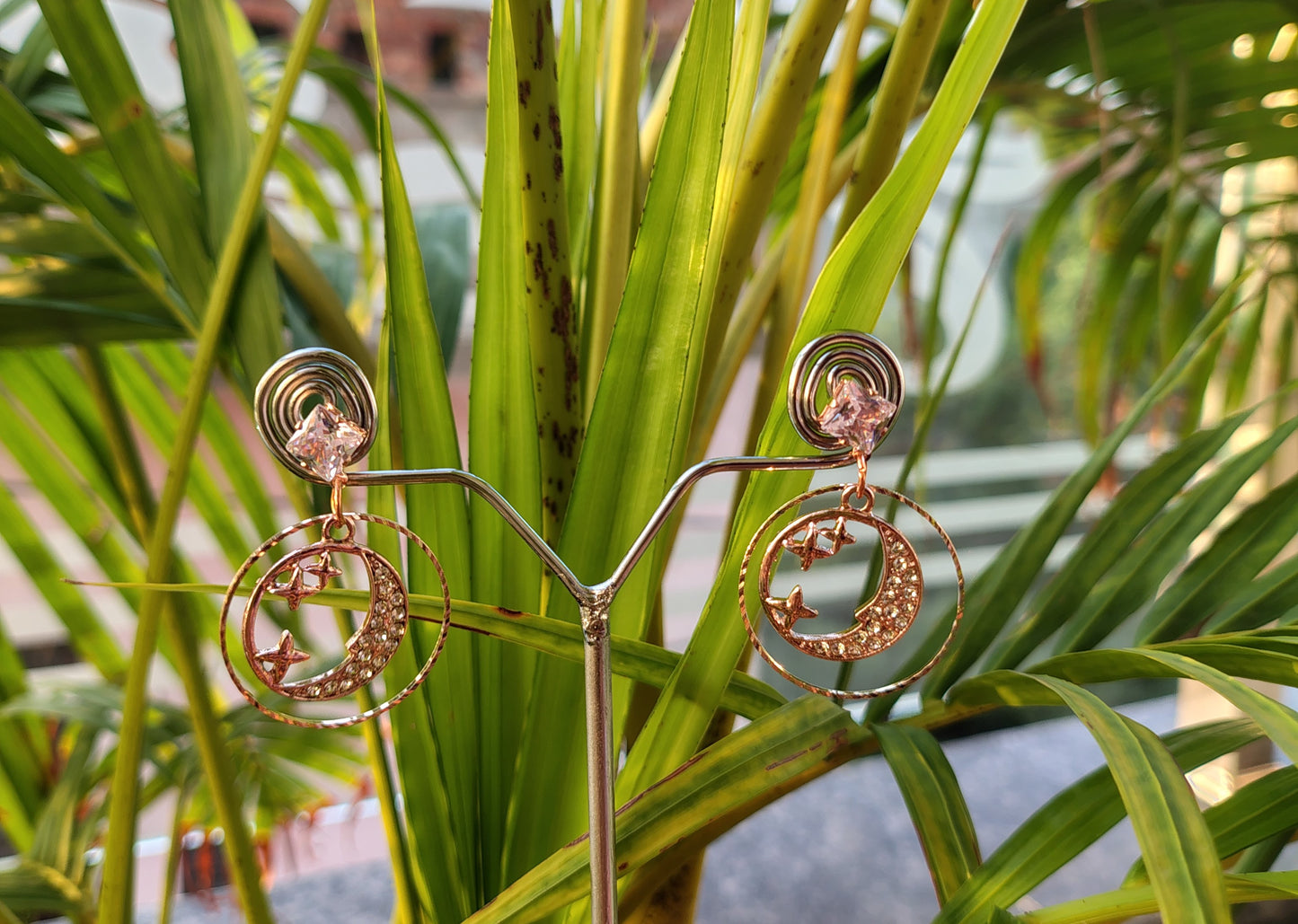 Korean rose gold earrings