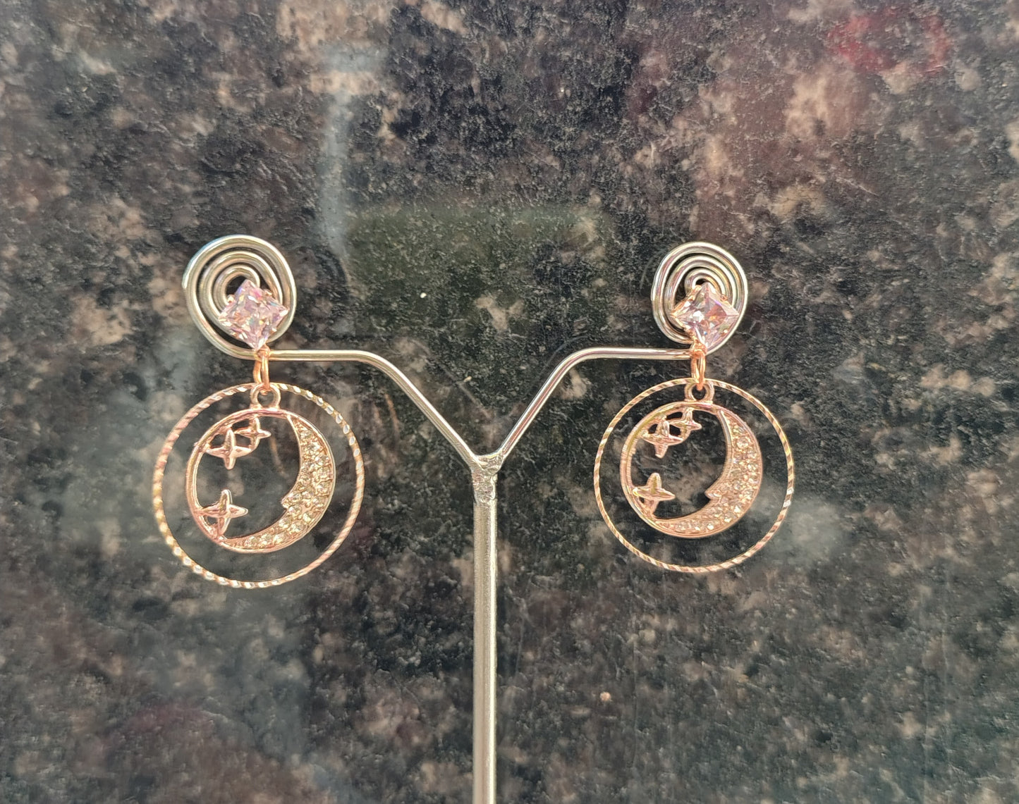 Korean rose gold earrings