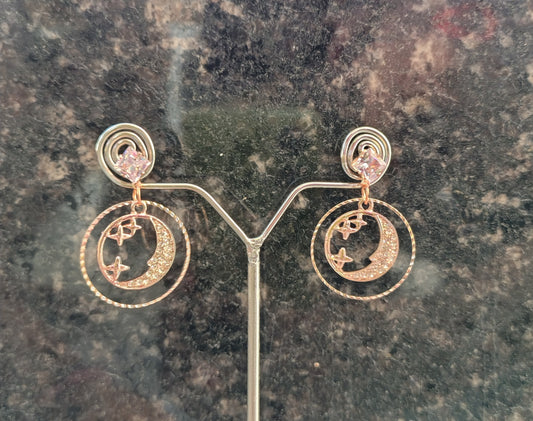 Korean rose gold earrings