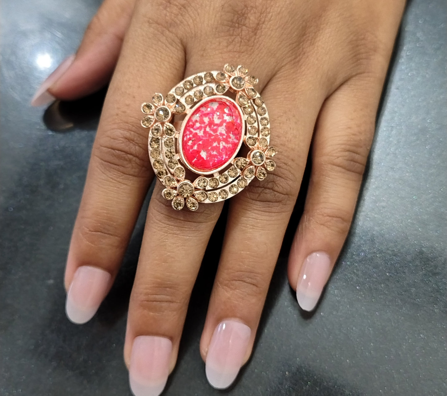 partywear red stone ring