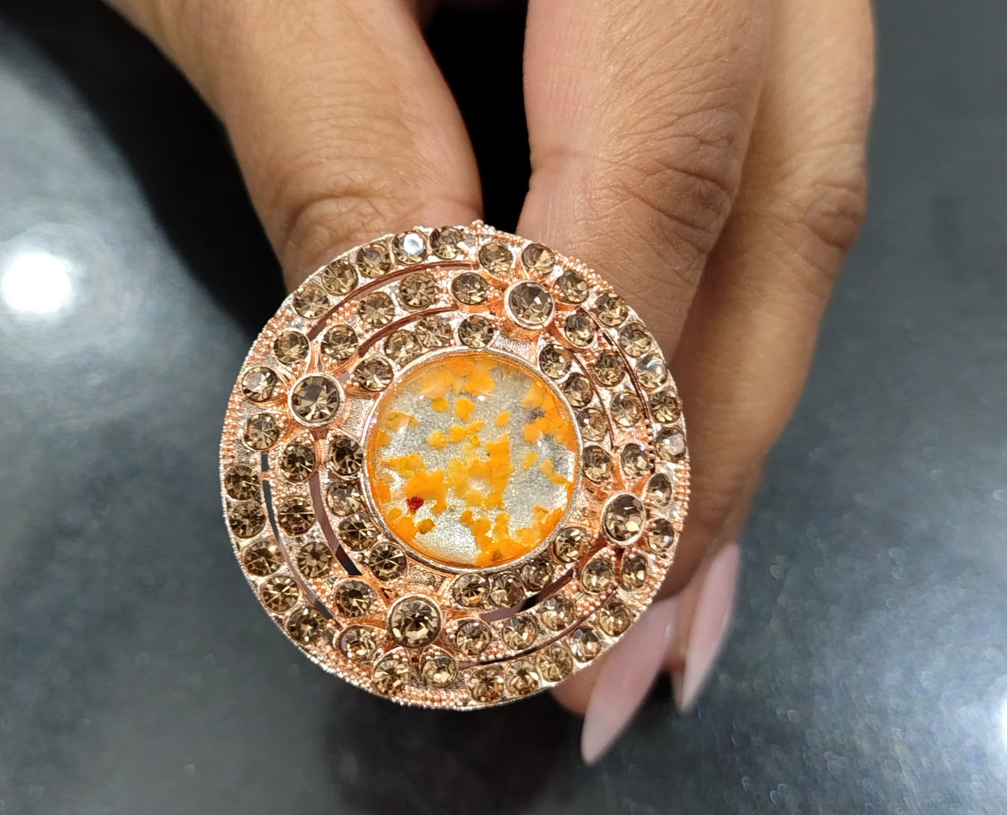 yellow stone party ring