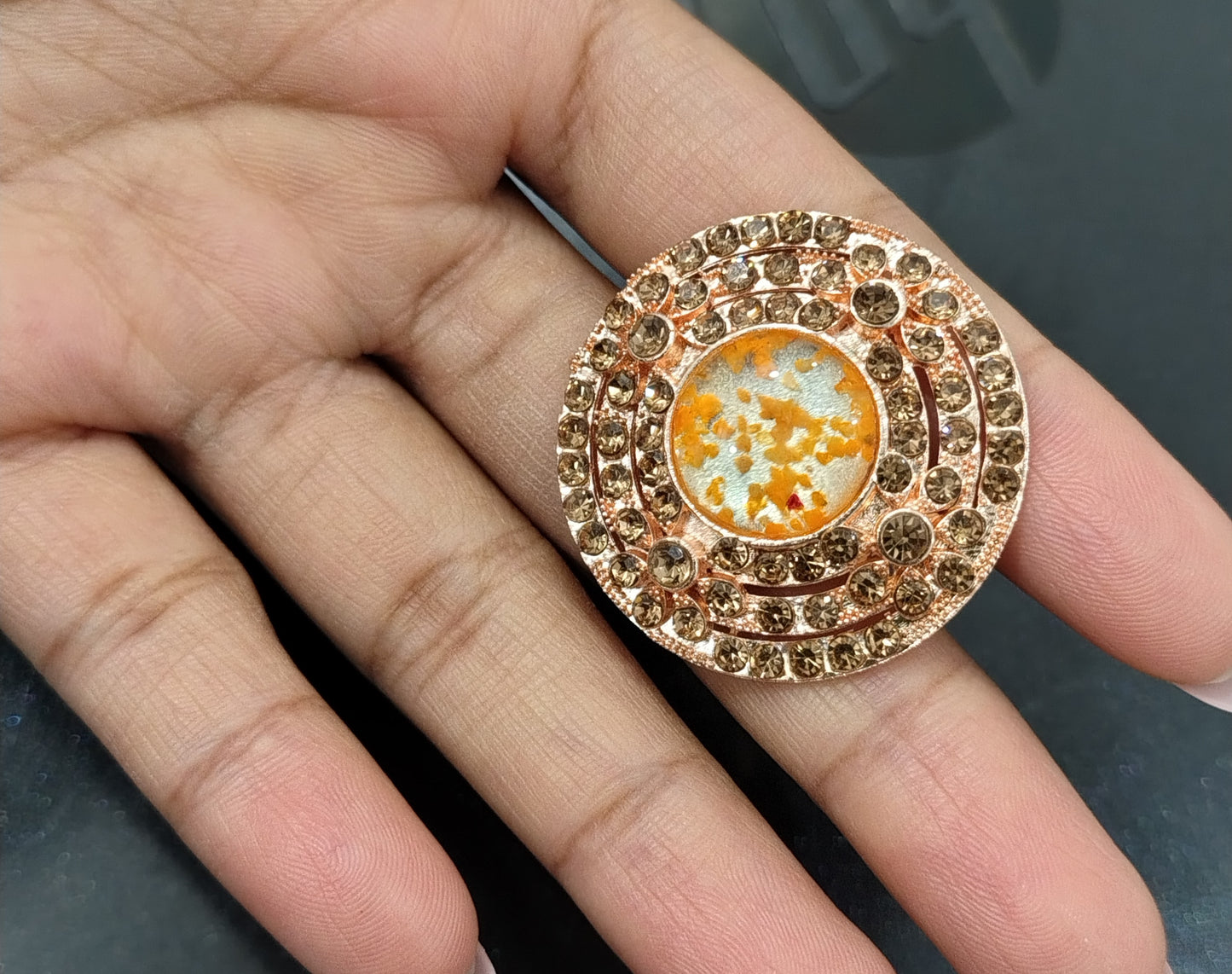 yellow stone party ring