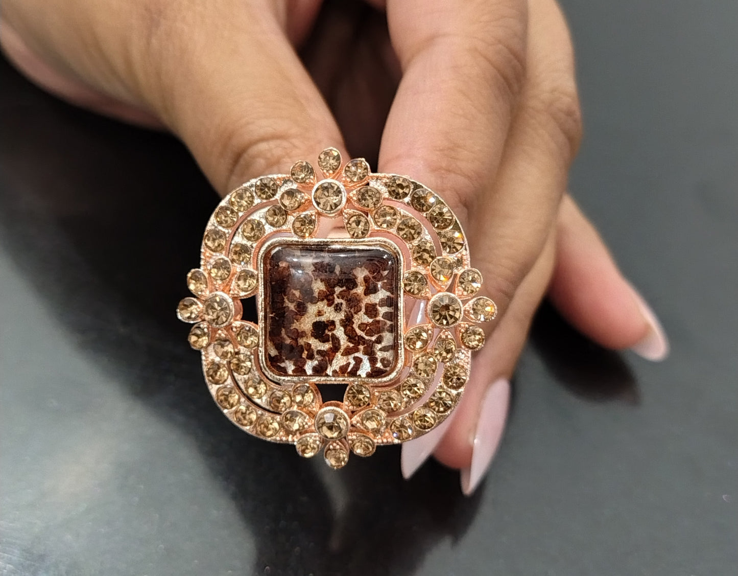 brown stone ring