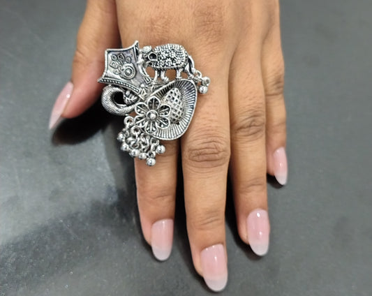 oxidized ring for any ethnic party look.
