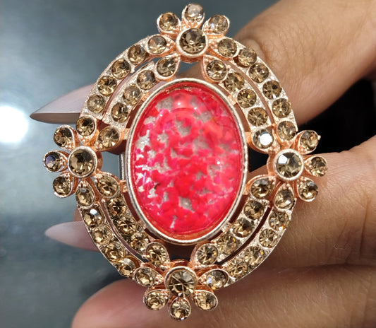 partywear red stone ring